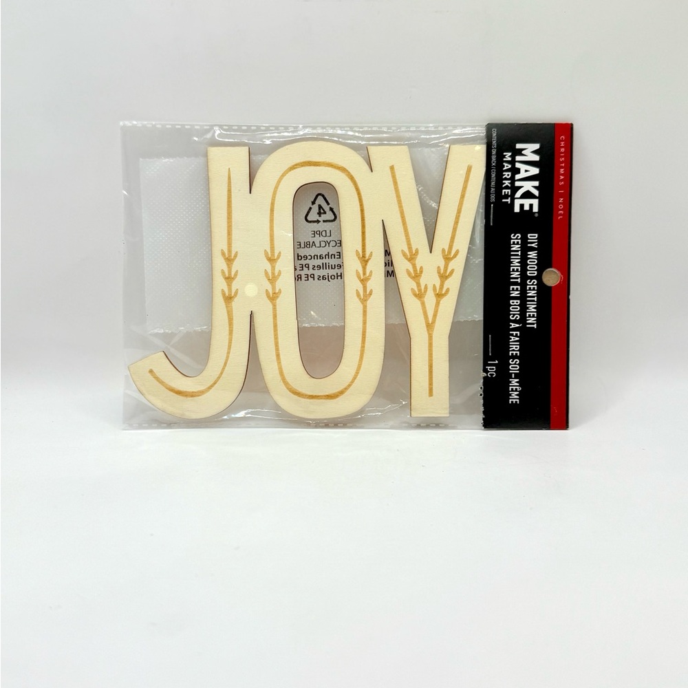 Make Market Wooden Joy Sign DIY Home Holiday Christmas Decor 6.5” x 5”
